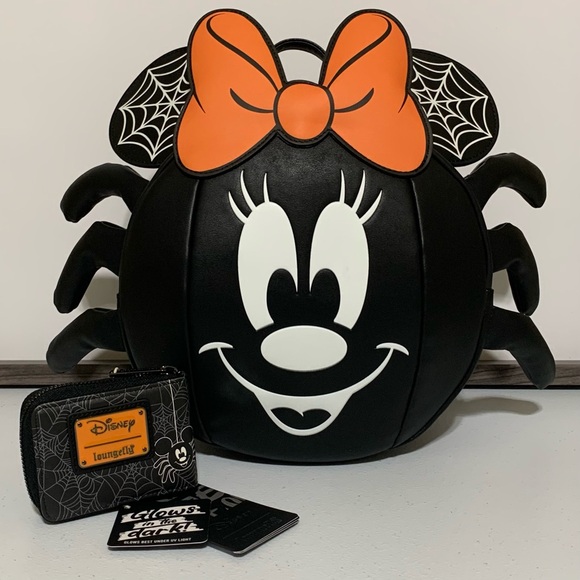 Loungefly Disney Minnie Mouse Spider Mini Backpack and Accordion Wallet - Picture 16 of 16